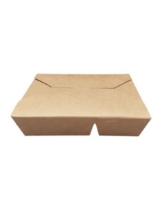 Envase take away kraft 2 compartimentos 200 x 140 x 45 mm 240 uds