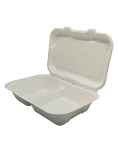 Envases de fibra de caña de azucar hamburguesa o snack 251 x 166 mm 500 uds