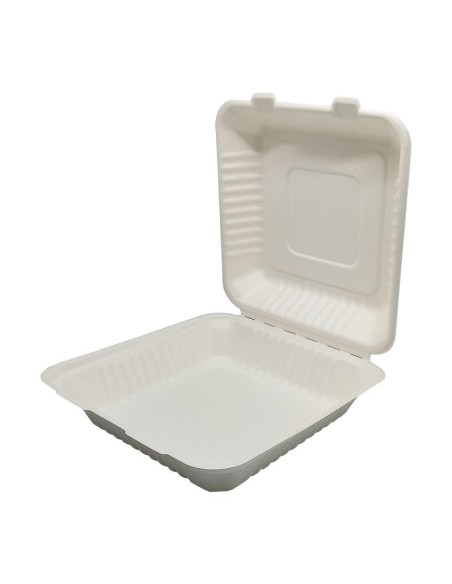 Envases de fibra de caña de azucar portamenu 232 x 232 mm 250 uds