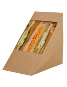 Envases sandwich con ventana de celulosa grande 123 x 82 x 123 mm 500 uds