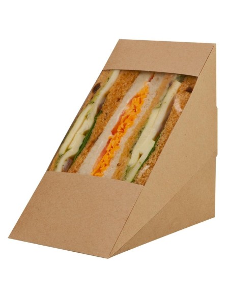 Envases sandwich con ventana de celulosa grande 123 x 82 x 123 mm 500 uds