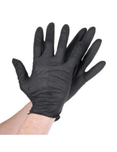 Guantes de nitrilo negro Premium talla L 1000 uds