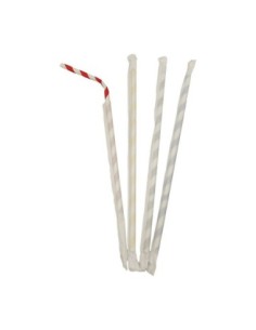 Pajitas de papel flexibles enfundadas mix color 6 x 230 mm 3000 uds