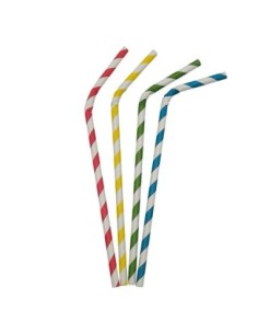 Pajitas de papel flexibles mix 6 x 230 mm 3000 uds