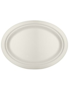Platos de fibra de caña de azucar ovalados 263 x 199 x 20 mm 500 uds