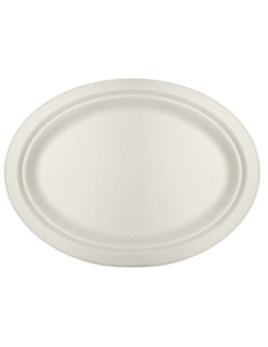 Platos de fibra de caña de azucar ovalados 263 x 199 x 20 mm 500 uds