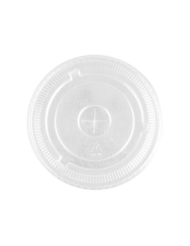 Tapa plana con cruz PET ultratransparente 78 mm 1000 uds