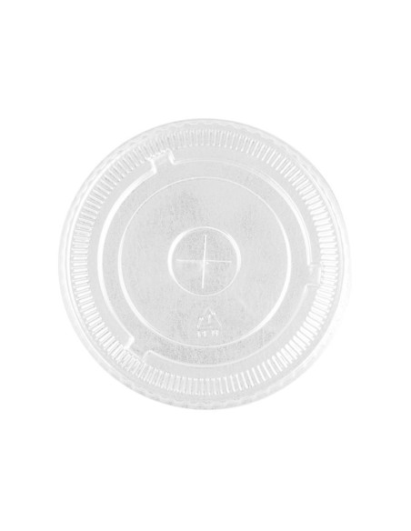 Tapa plana con cruz PET ultratransparente 78 mm 1000 uds
