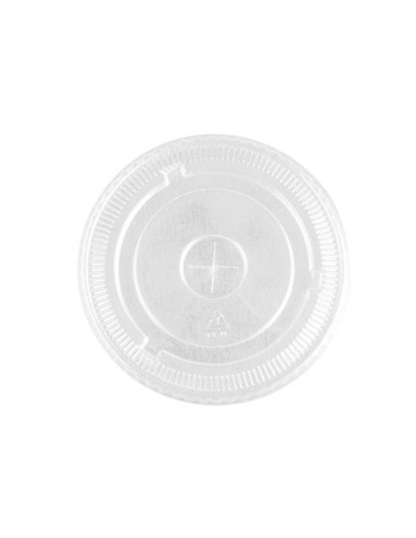 Tapa plana con cruz PET ultratransparente 92 mm 1000 uds