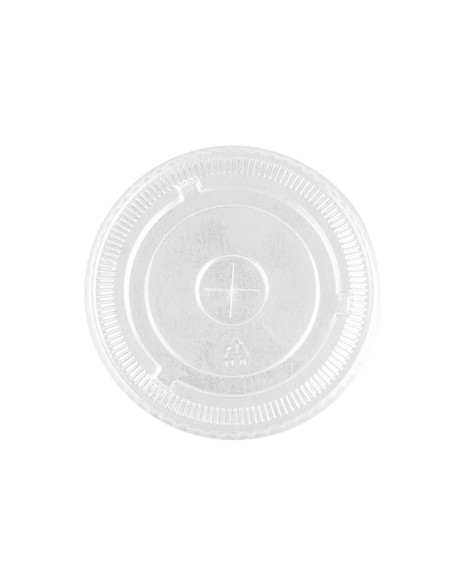 Tapa plana con cruz PET ultratransparente 92 mm 1000 uds