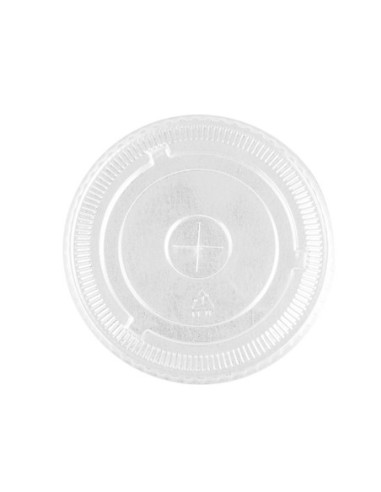Tapa plana con cruz PET ultratransparente 98 mm 1000 uds