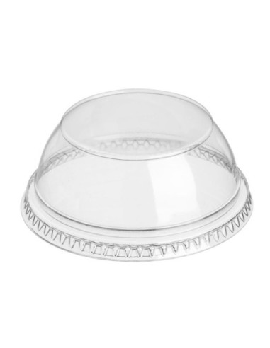 Tapas cupula plana cerrada 92 mm PET ultratransparente 1000 uds