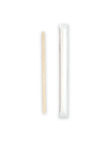 Agitadores de madera 140 x 6 x 2 mm con funda 10000 uds