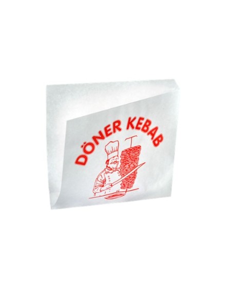 Bolsas Antigrasa kebab doble apertura 16 x 18 cm 1000 uds